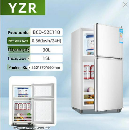 First-Class Energy-Saving Mini Fridge: Compact Double-Door Refrigerator for Home, Office, Dorm, or Rental Room