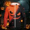 Men's Casual Raglan Sleeve Hooded Long Sleeve Sun Protection Jacket Halloween Print Lightweight Outdoor Zip Up Hoodie