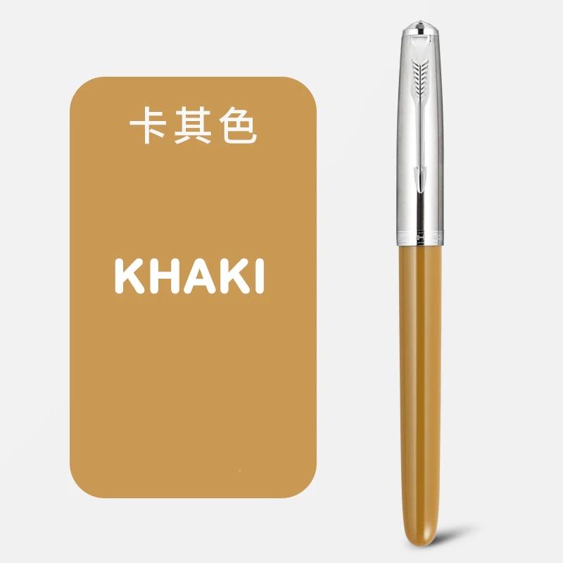 JINHAO 86 Fountain Pen 0.5mm Resin Classic Ink Pen Silver Cap with Clip Student PK 9019 Office School Supplies Stationery (KHAKI,0.5mm) хаки