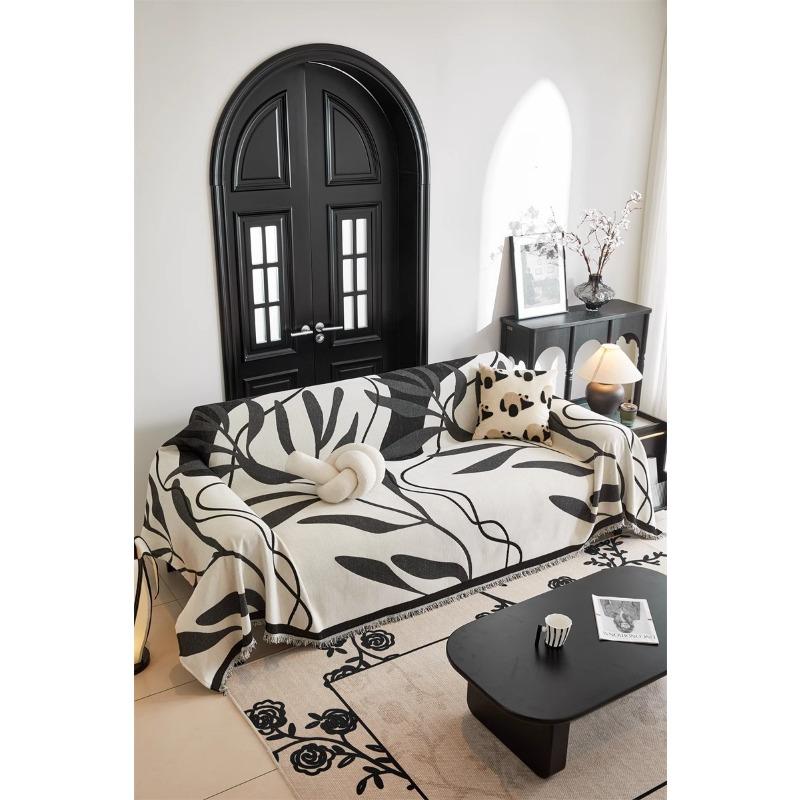 Geometric Abstract Modern Style Simple Chenille Thickened Non-Slip Sofa Cover Sofa Cover Cloth Cover Cover a Piece of Full Cover Cloth