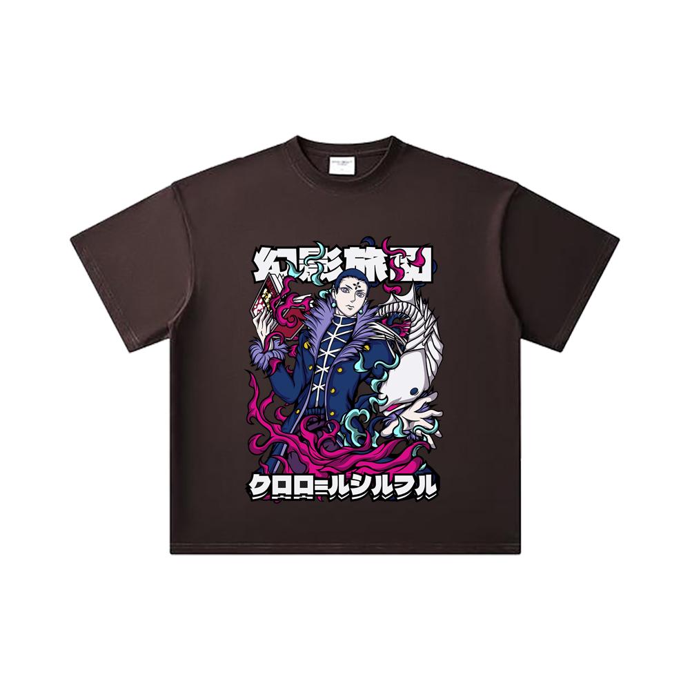 260 GSM Double Yarn 32 Count 100% Cotton HXH V5 Chrollo Print Unisex Heavy Cotton T Shirt