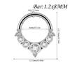 1PC Stainless Steel Septum Clicker Ring Skull Vine Design Daith Piercing Ring  Nose Piercing
