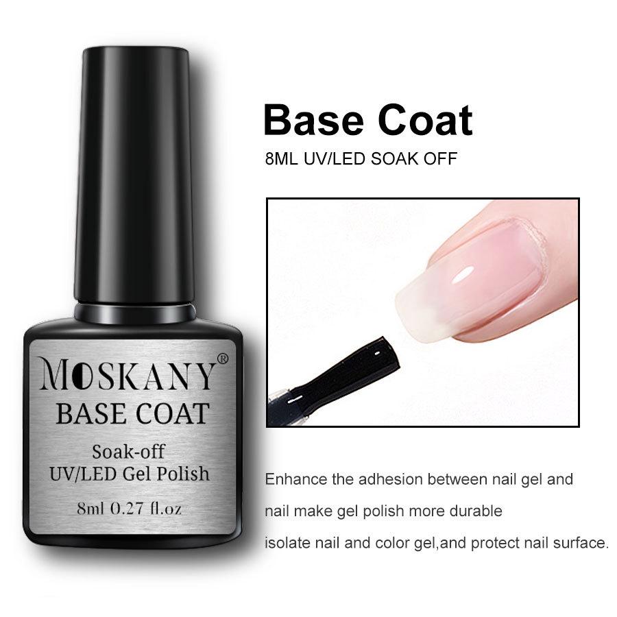 Nail Art Gel Set: No Wipe Top & Base Coats, Matte Top, Bonding Agent