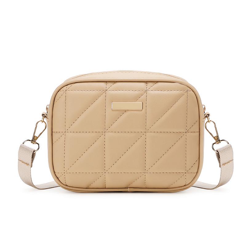 Stylish Korean Version Women's Crossbody Camera Bag with Diamond Pattern