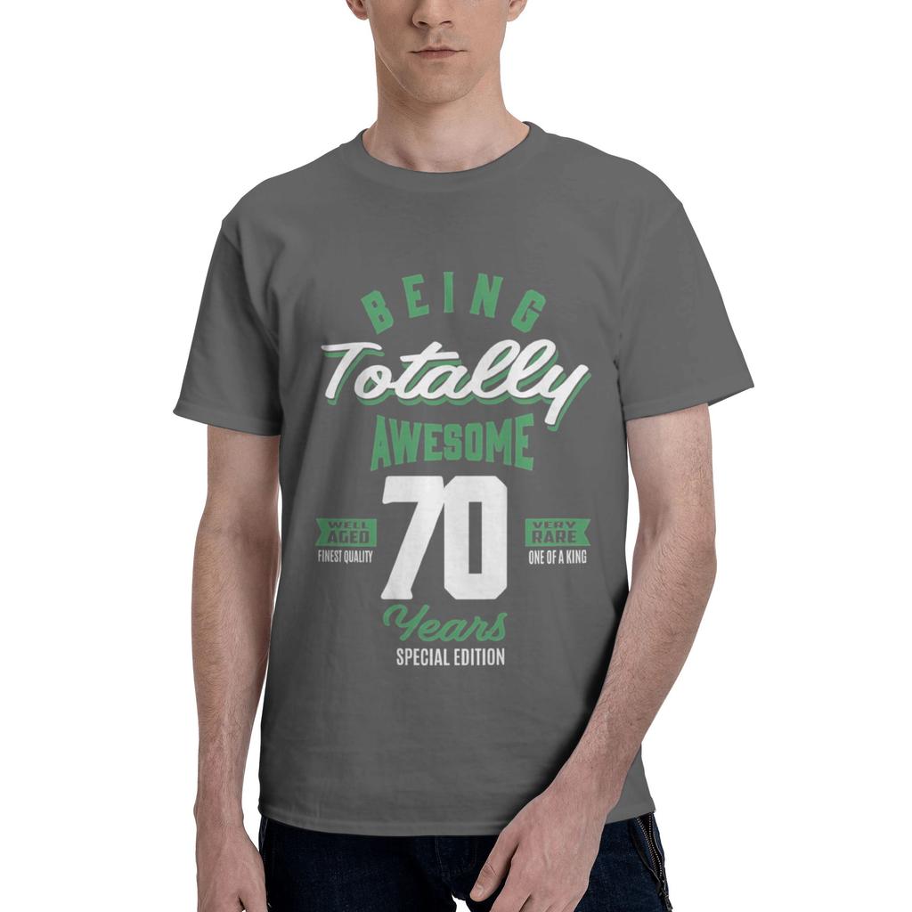 Awesome 70 Years Men T Shirt 70 Birthday Casual Tee Shirt Short Sleeve Round Neck Pure Cotton Classic Clothes TShirt