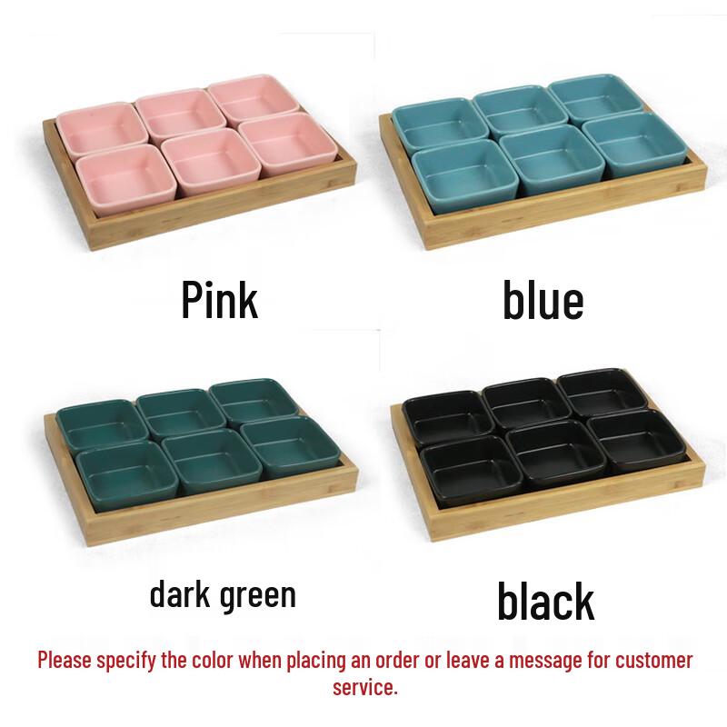 ZISIZ Ceramic 6-Compartment Snack & Fruit Tray