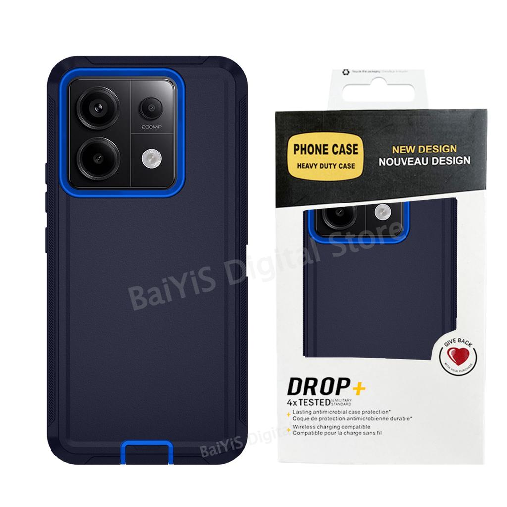 Custodia Robusta Ibrida OTT Defender per Xiaomi Redmi Note 15 13 Pro Plus 4G 5G 15C 13R - Copertura Protettiva Antiurto a 3 Strati