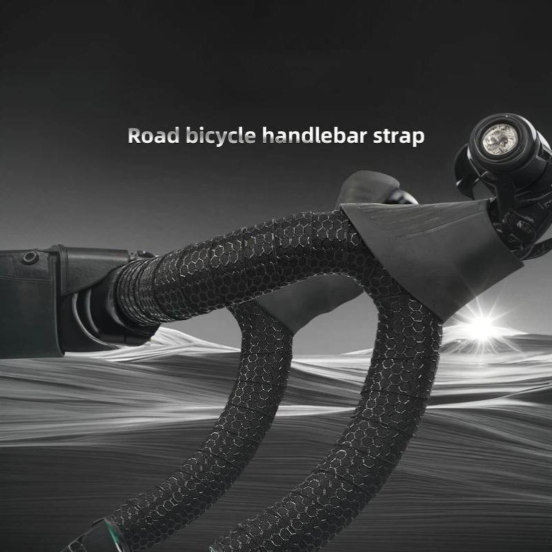2 Rolls Bike Handlebar Tape Honeycomb Texture Non Slip Breathable Shock Absorbing For Road Mountain Cycling Rides