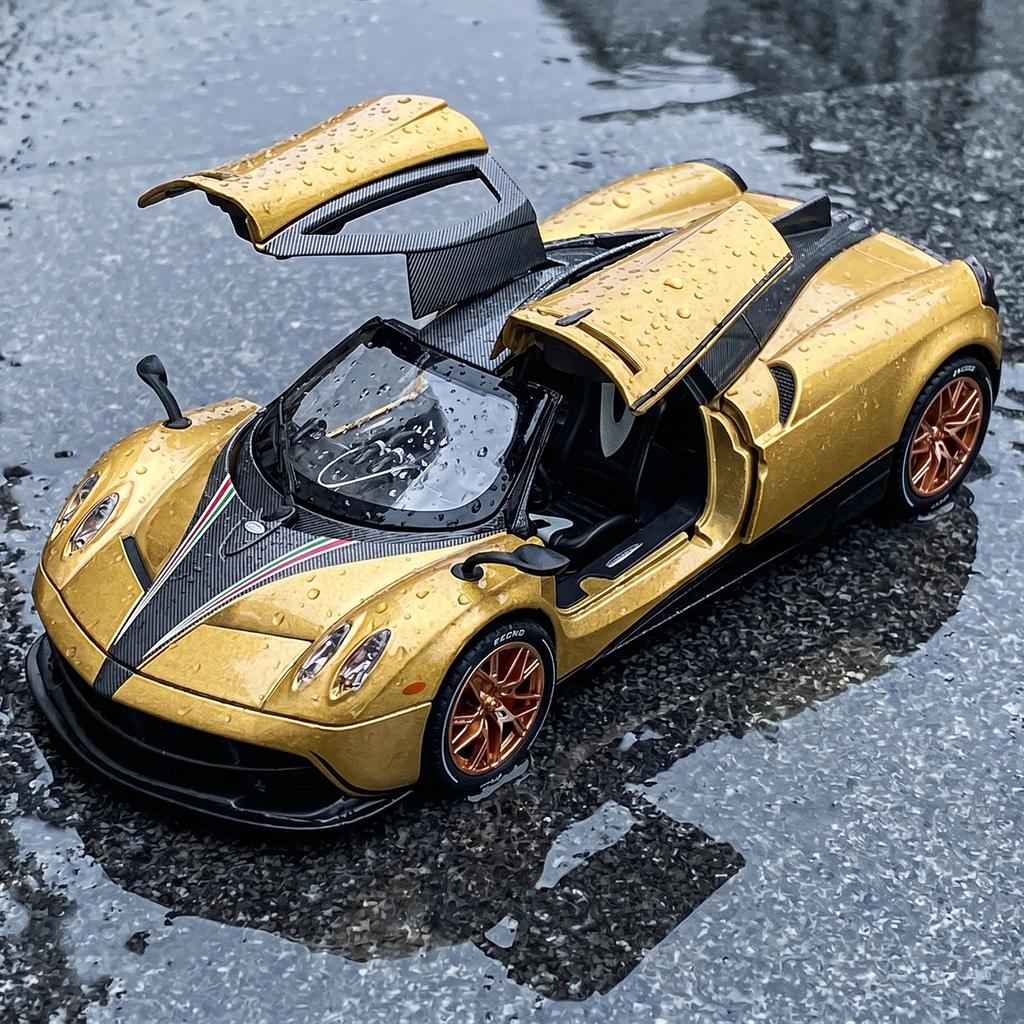1:22 Pagani Huayra Dinastia Hypercar Alloy Metal Diecast Model Car Sound and Light Pull Back Children's Toy Collectible Birthday