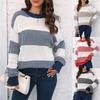 Women S Casual Loose Long Sleeve Striped Pullover Sweater