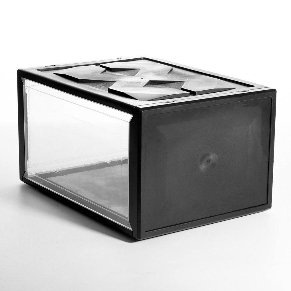 1Pcs Heavy Duty Plastic Shoe Box with Ergonomic Handle Clear Design High Strength Shoes Container for Socks Underwear Handbags