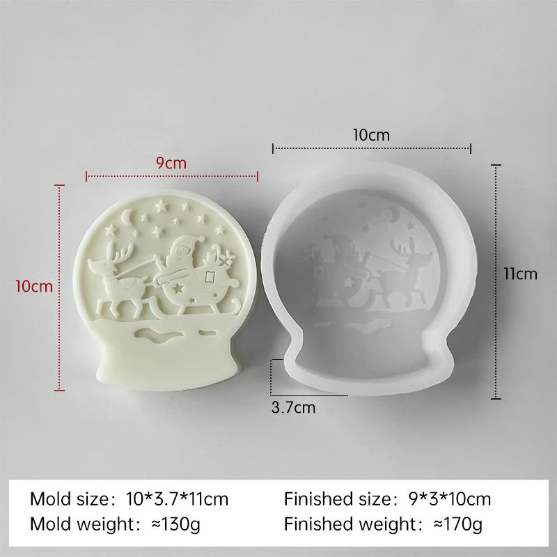 Christmas Tree Crystal Ball Silicone Mold Handmade Aroma Candle Resin Gypsum Mould DIY Christmas Decoration Molds