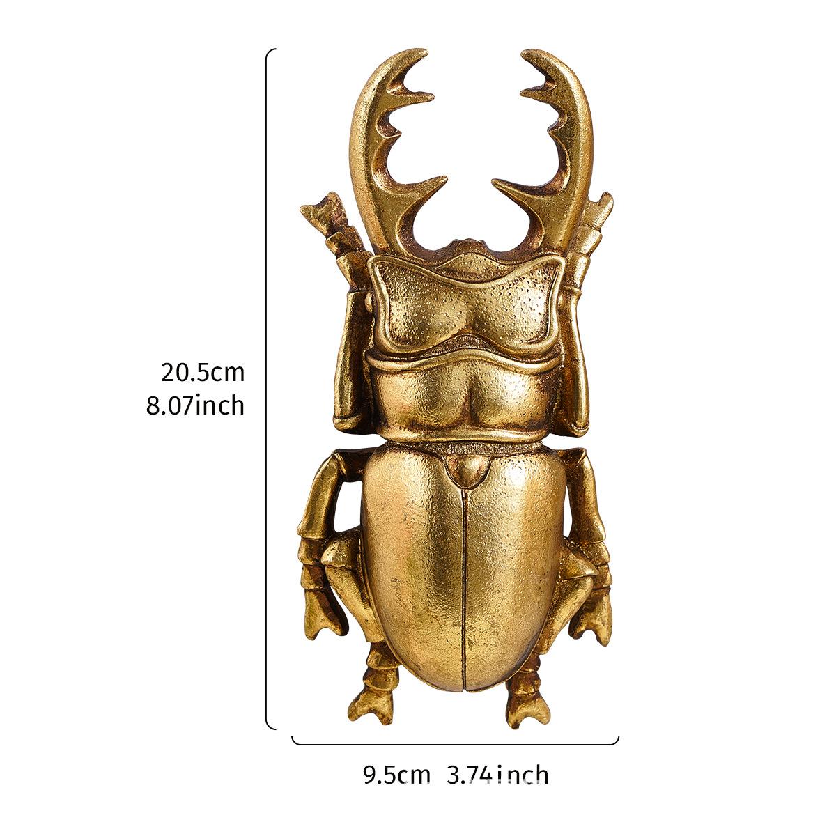 

Golden Beetle Sculpture Simulated Insect Handicrafts Golden Beetle Antler Beetle Resin Handicrafts Background Wall Decoration