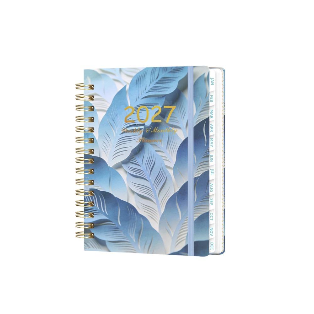 A5 Agenda Book Floral Pattern Daily Planner Book Portable 2027 Schedule Book  Students