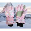 New Children Ski Gloves Girls Warm-Keeping Cartoon Pink Gloves Boys Cotton Waterproof Touchscreen Sports Gloves 9-15Y