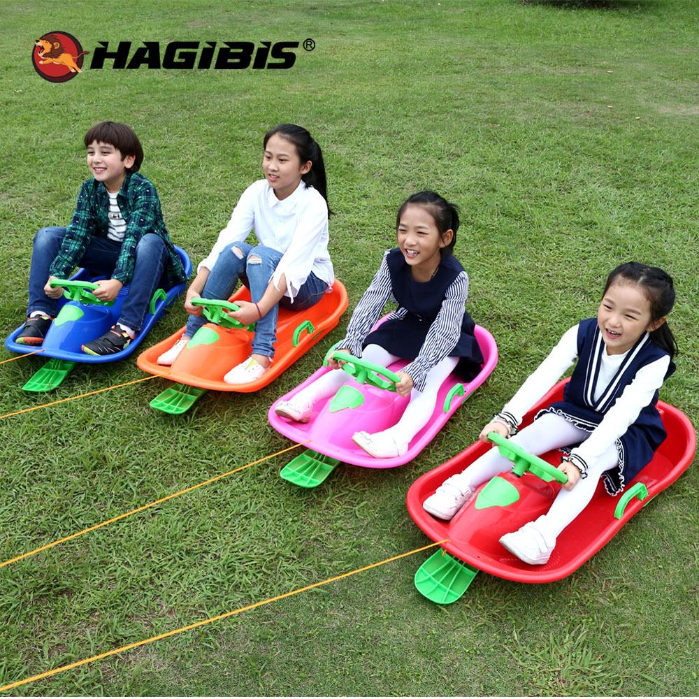 Adult Snowboard Sled with Steering Wheel and Brakes