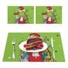 Christmas Printed Rectangular Dining Mat Water Cup Mat Cute Dining Mat Suitable For Placing Plates