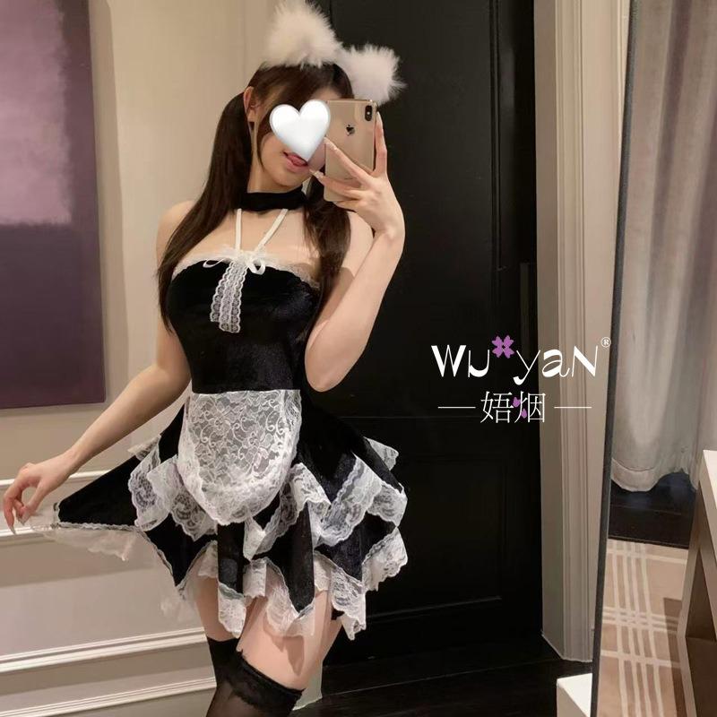 Sexy lingerie fun female abstinence uniform sexy pajamas qn maid dress nightdress couple love fun clothes