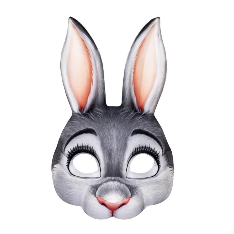 1/2/3dílná pohodlná přenosná EVA králičí maska na velikonoční večírky, maškarní plesy, měkké materiály, kreslený design, festivalová akce