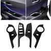 3d Sticker 4pcs Carbon Fibre Door Window Glass Inner Panel Armrest Lift Switch Button Trim For Toyota C-hr Chr 2017- Lhd