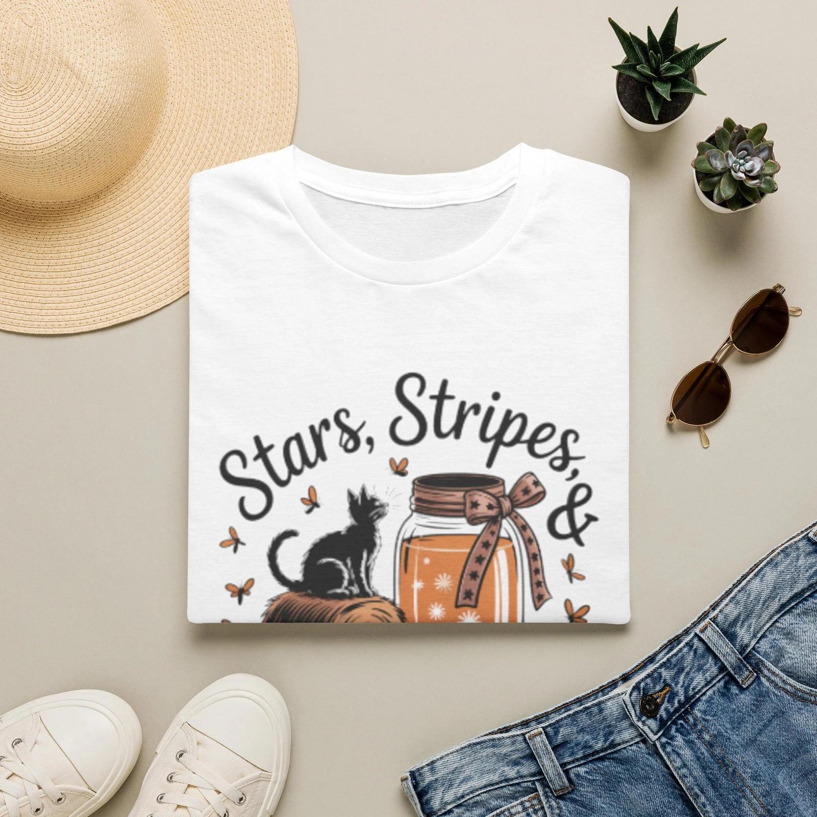 Stars, Stripes & Summer Nights T-Shirt | Cat Jar Fireflies S