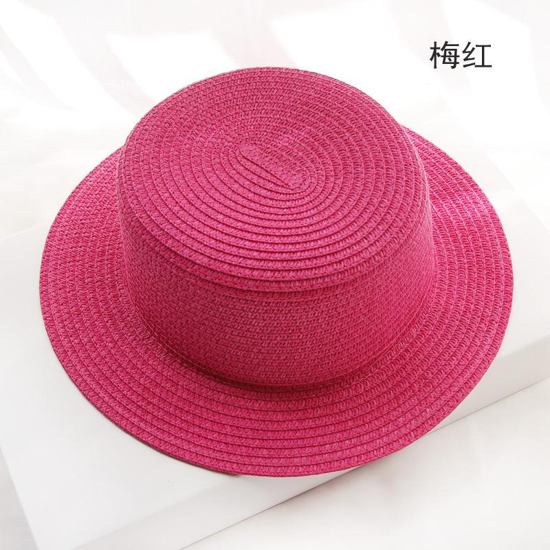 Parent-child Handmade British Hat Summer Women's Sunscreen Straw Hat Flat Top Top Hat Hat Embryo Various Styles of Hat Embryo