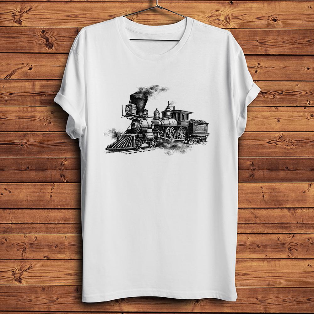 Classical Steam Locomotive Train Funny TshirtShort Sleeve Oneck Casual TShirtUnisex Vintage TeeNocracking Breathable Print S