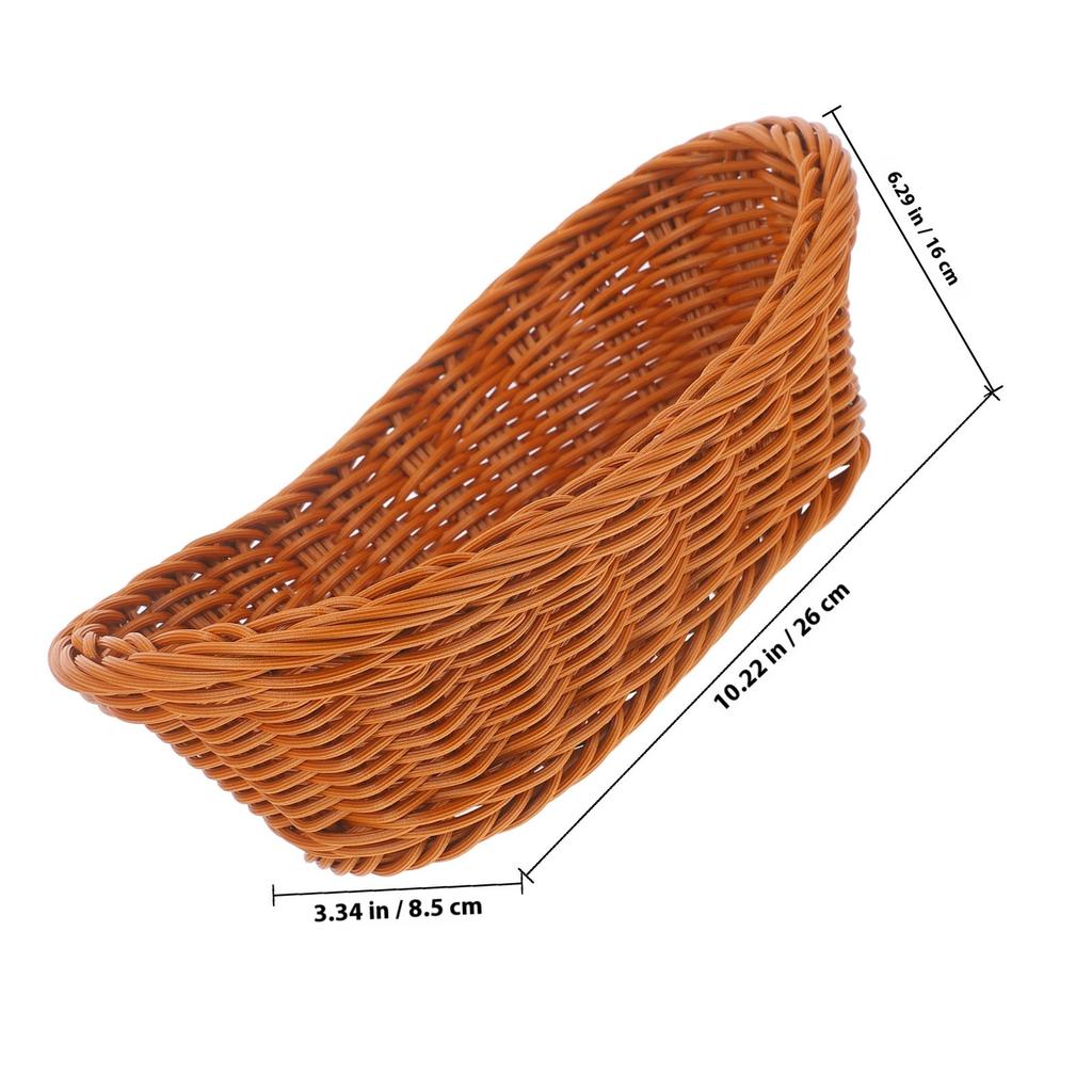 2Pcs Imitation Rattan Storage Baskets Plastic Baskets for Kitchen Organizers Dining Room Hotel Office Shopping Mall Food Storage