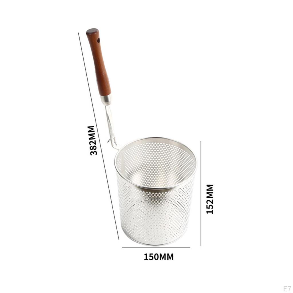 Mesh Food Strainer Deep Fryer Basket Frying Spaghetti Spoon for Camping