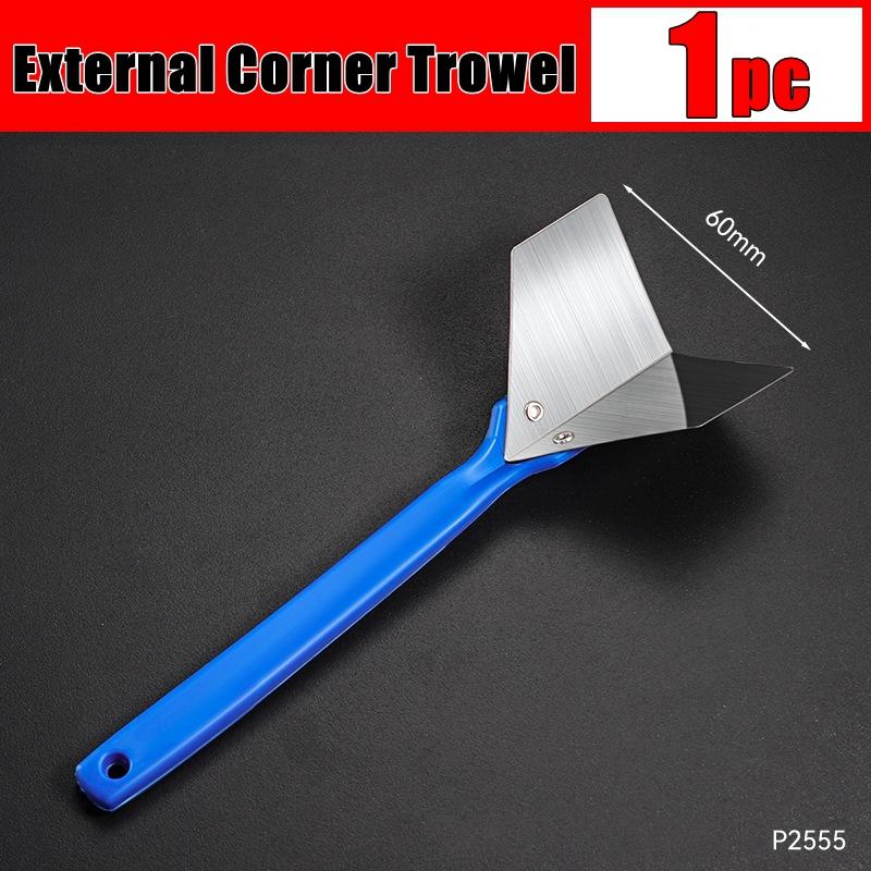 Stainless Steel Spatula Sealing Tools Corner Trowel Plastic Handle Trowel Painting Putty Internal External Corner Putty Scraper