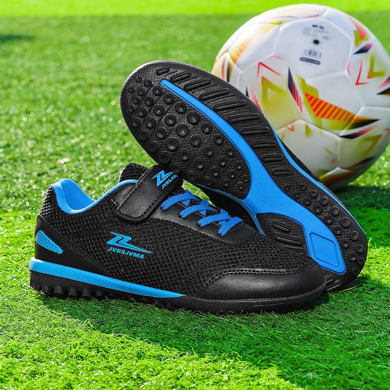 Football Shoes Children Boys and Girls TF Shredded Nails Velcro Elementary and Secondary School Students Training Competition Sports Shoes