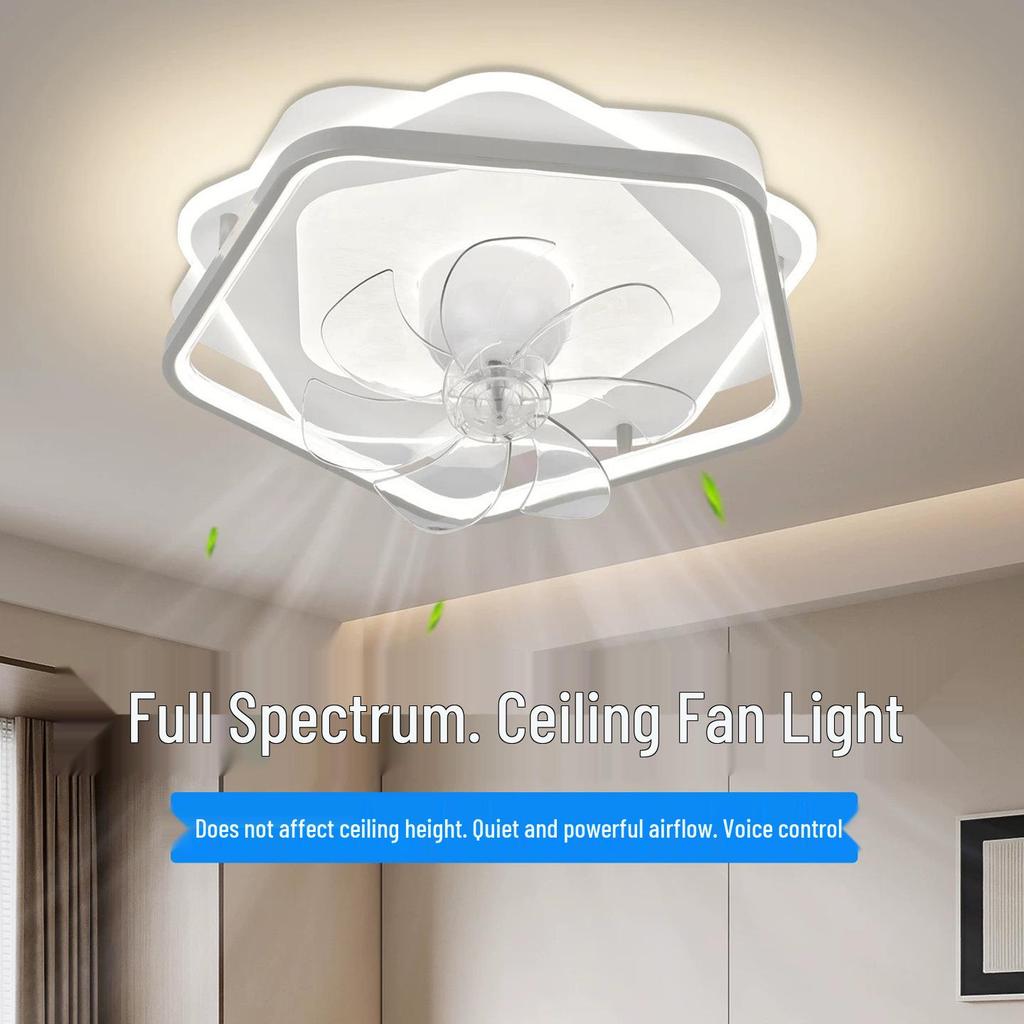 Smart Silent Ceiling Fan Light with Variable Frequency for Modern Bedrooms