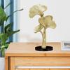 Creative Gingko Ornament Figurines Decorative Props Furnishing Imitation Plant with Base for Bedroom