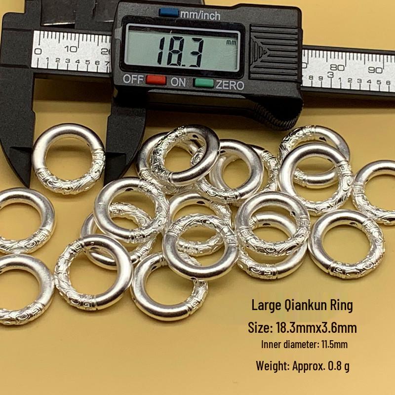 

Браслет из плетеного серебряного круга Цянькунь с DIY подвеской в виде мешочка удачи и 3D серебряной вставкой