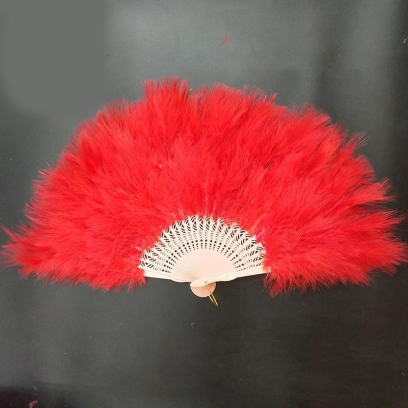 Folding Feather Fan Handheld Fairy Fan New Year Birthday Gift Supplies