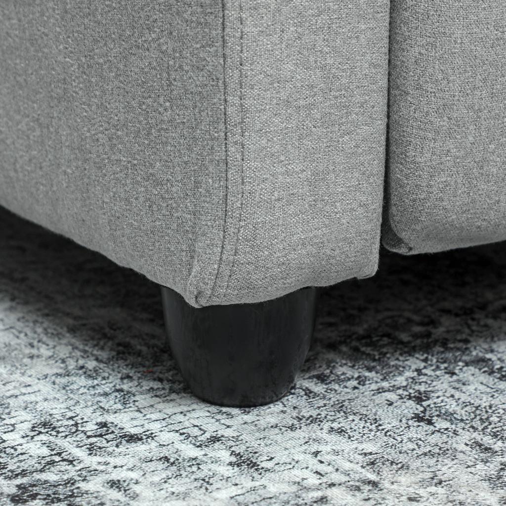 Recliner Chair, Adjustable 135 degrees, Extendable Footrest, Padded Armrests, Linen-Polyester, Light Grey