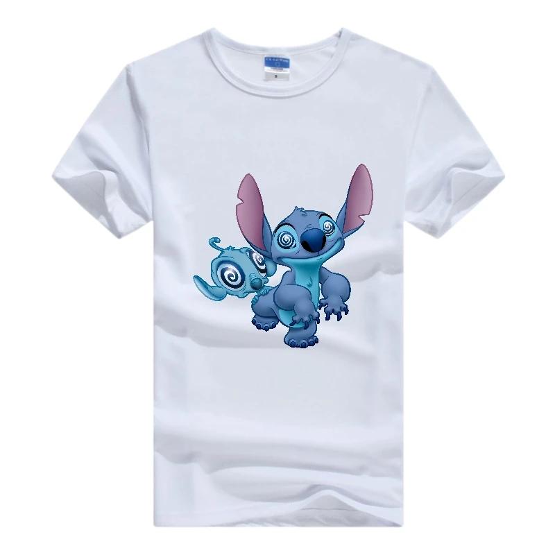 Casual Disney Cartoon Woman T-shirts Lilo Stitch Gothic Blouses Y2K Streetwear Tops Stich Grunge Men Clothing Summer Hippie Tees
