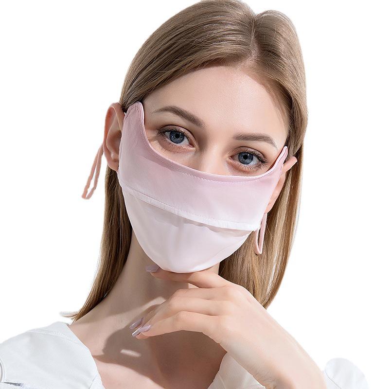 Women's Summer Gradient Anti-UV Face Mask with UPF50+ Ice Silk & Eye Protection