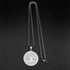 Collar Colgante Redondo Medalla Árbol de la Vida Acero Inoxidable para Mujeres Hombres Cadena Color Oro Plata Collares Joyería de Sanación Reiki