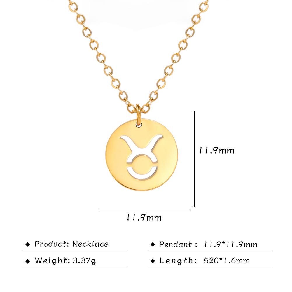 Rustfritt stål Stjerne Stjernetegn Halskjeder 12 Constellation Choker Anheng Væren Libra Leo Collier Bursdagsgave