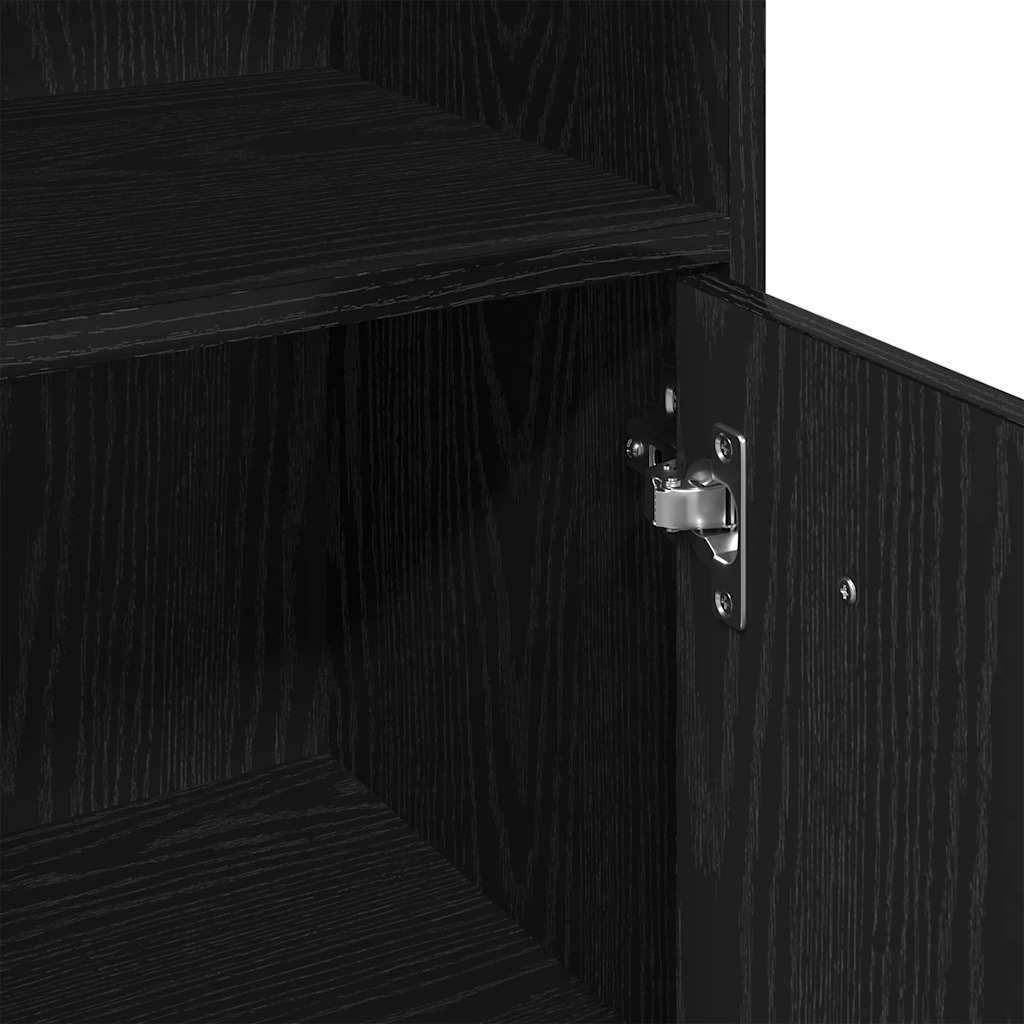 Black Oak Bathroom Cabinet 30 X 30 X 95 Cm Engineered Wood
