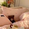 Plaid Bow Knot Pillow Cover Korean Y2k Fashions Girlish Heart Blackpink Room Decor Sleeping Pillow Cover Bedroom Decoration Gift
