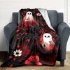 1pc Ghost Floral Blanket, Lightweight Flannel Throw Blanket for Sofa, Bed, Travel, Camping, Living Room, Office, Couch080