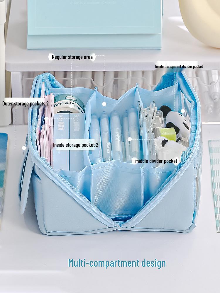 High-Capacity Pencil Case for Girls 2024 - Junior/Elementary School Stationery Bag
