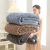 Jacquard Flannel Wool Nap Sofa Blanket Warm Breathable Sofa Blanket for Office Home Travel Soft Warm Blanket with Heat Retention
