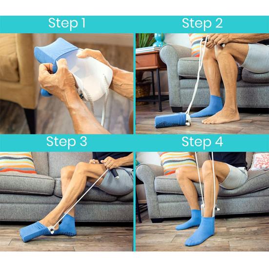 Seniors Sock Aid Device with Anti-slip Foam Elderly Disabled Pregnant Sock Puller