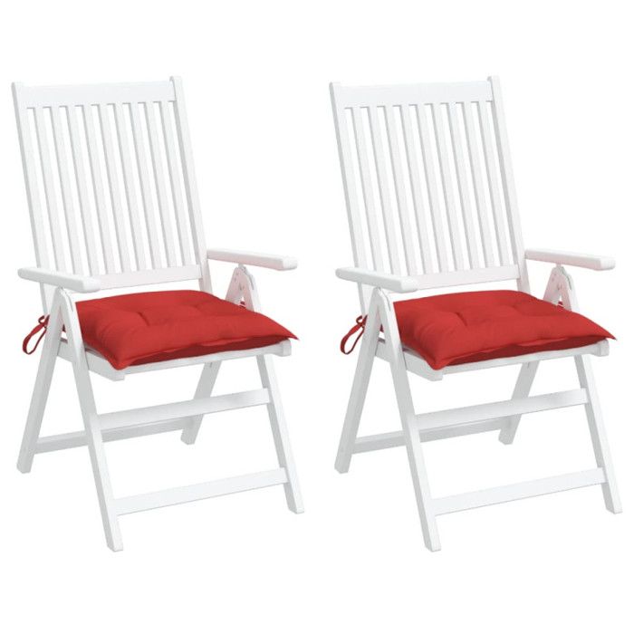 VidaXL Lot de 2 Coussins de Palette, Galette de Siège Imperméable, Coussin de Jardin, Décoration d'Extérieur Terrasse, Rouge 361525
