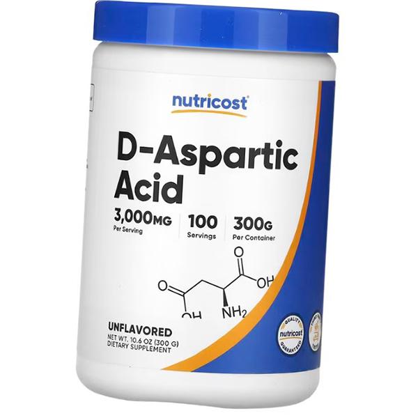 D-Аспарагиновая кислота в порошке, D-Aspartic Acid Powder, Nutricost  300г Без вкуса (08647013)
