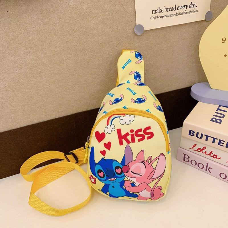 Disney Children's Bags Children's Outdoor Crossbody Bag Cartoon Kindergarten Cute Chest Bag Stitch Coin Accessory Bag