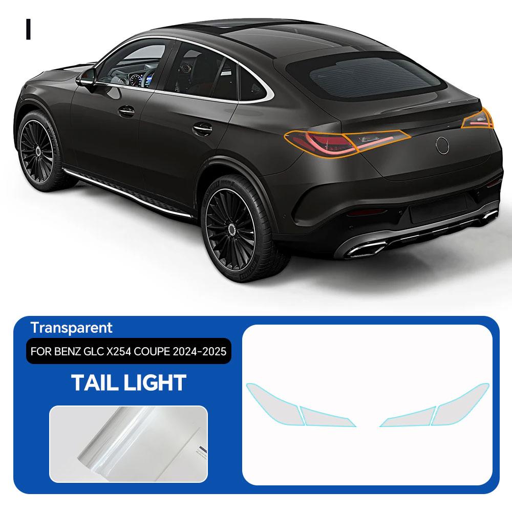 

For Mercedes GLC X254 Coupe 2024 2025 Headlight Rearview Taillight B Pillars TPU Protection Film Anti-Scratch Pre-cut Clear PPF Transparent Film
